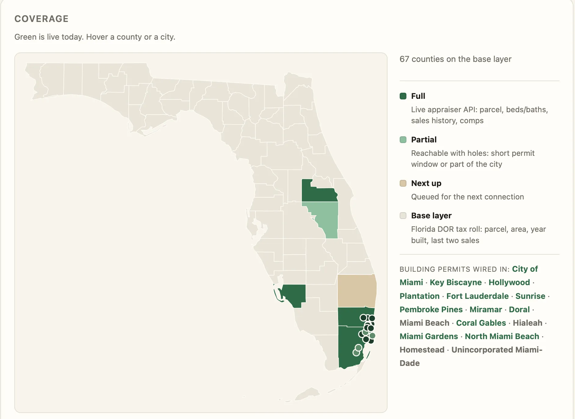 Comps by Boost My Spot — Florida property data coverage map